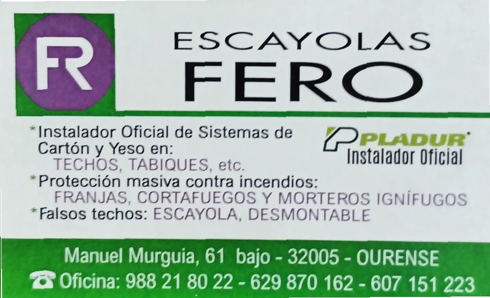 Tarjeta de contacto Escayolas Fero
